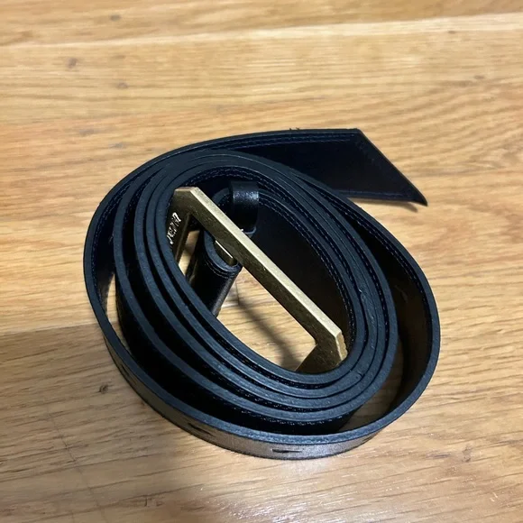 Zadig & Voltaire - La Cecilia 100% Cow Black Leather Belt with Gold Buckle La Cecilia Belt belt black women | Zadig&Voltaire  main image 4